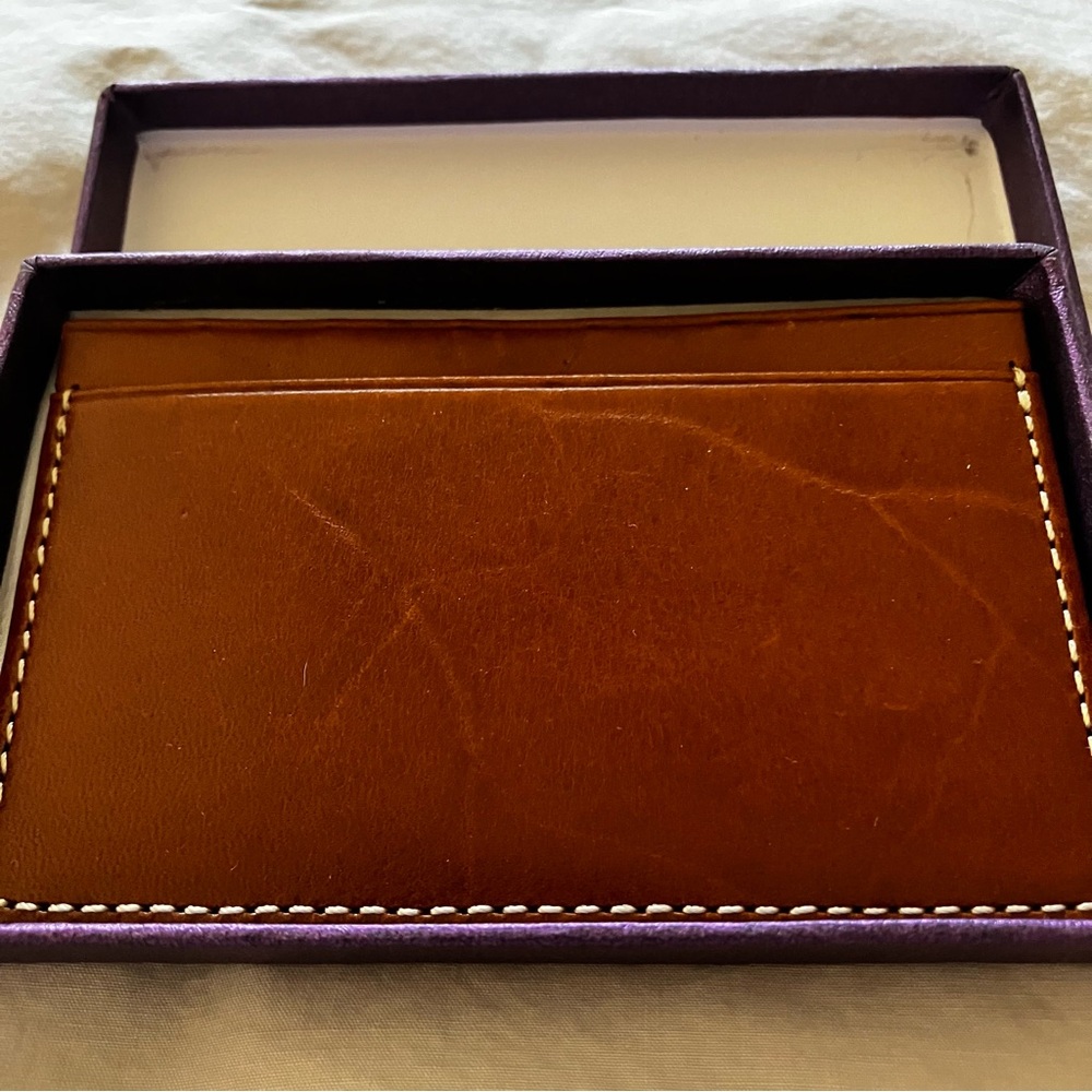 Wisecracker Brown Leather Credit Card Holder